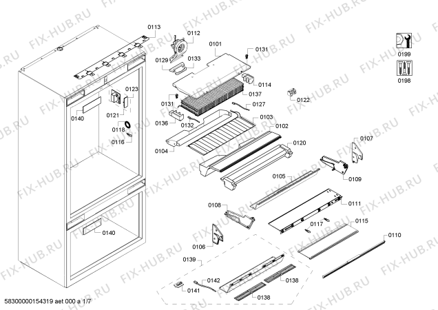 Схема №6 B36IT71NNP с изображением Крышка для холодильника Bosch 00479179