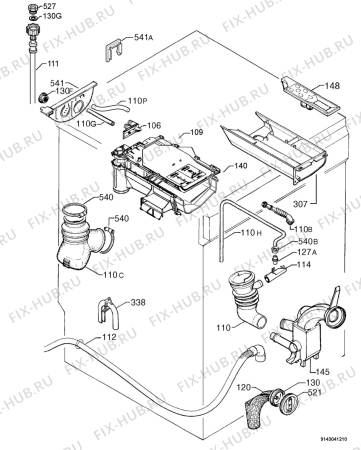 Взрыв-схема стиральной машины Electrolux EWG12740W - Схема узла Hydraulic System 272