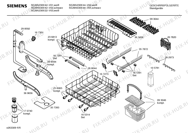 Взрыв-схема посудомоечной машины Siemens SE28A230II white edition - Схема узла 06