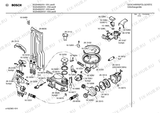 Взрыв-схема посудомоечной машины Bosch SGS4002II - Схема узла 04