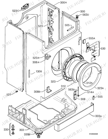 Взрыв-схема стиральной машины Zanussi ZWDD110 - Схема узла Housing 001