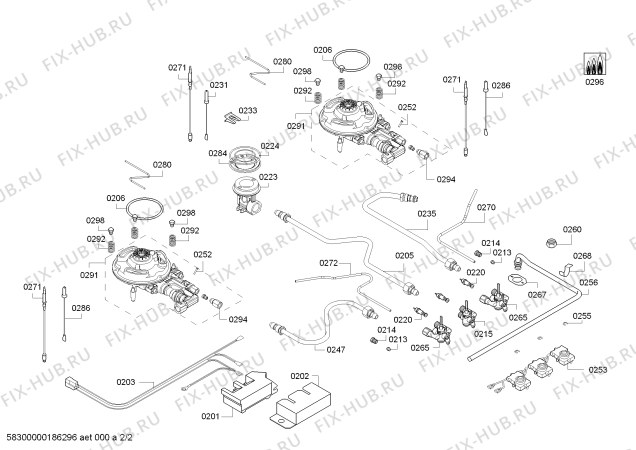 Схема №2 PRW926B20T 2W+1G C90F IH5 BOSCH с изображением Трубка горелки для плиты (духовки) Bosch 00707330