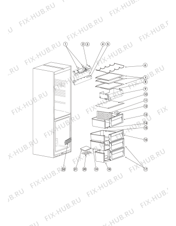 Взрыв-схема холодильника Hotpoint-Ariston RMBDA11851F (F048617) - Схема узла