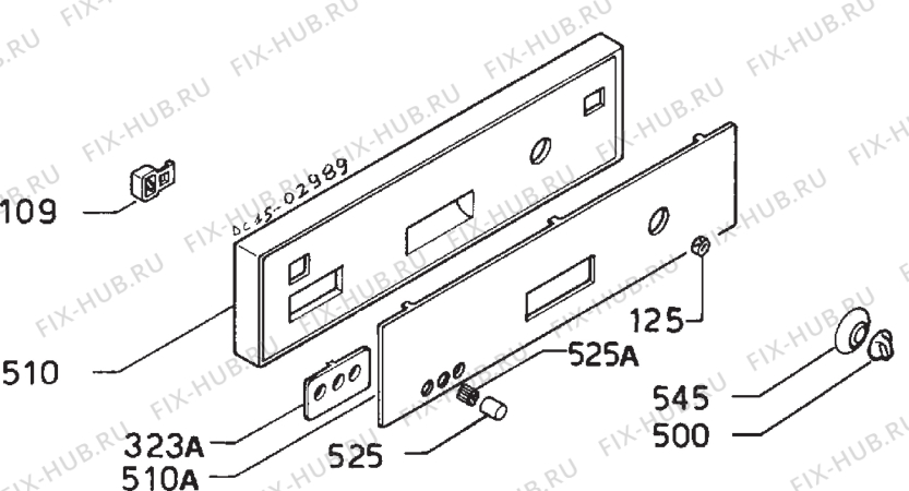 Взрыв-схема посудомоечной машины Electrolux ESI473W - Схема узла Command panel 037