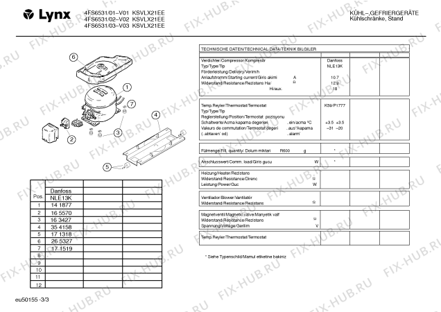 Схема №3 4FS6521 с изображением Панель управления для холодильника Bosch 00356214