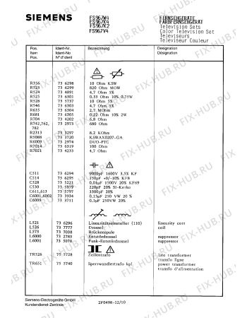 Схема №11 FS979W4 с изображением Сопротивление для телевизора Siemens 00736303
