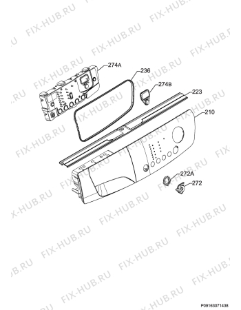 Взрыв-схема сушильной машины Zanussi ZDC8203WR - Схема узла Command panel 037