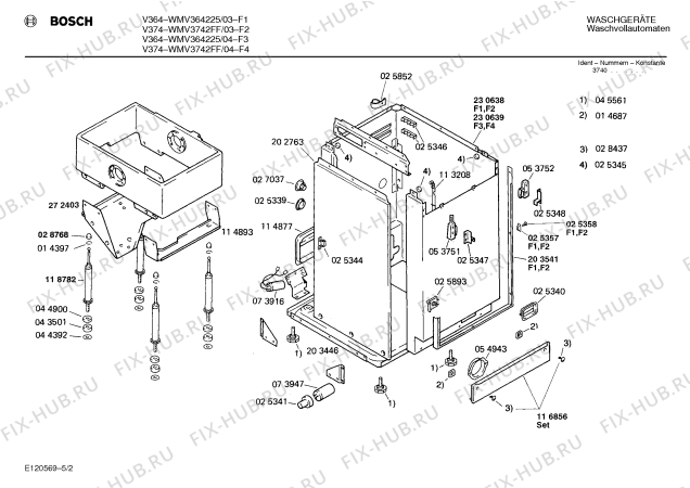 Схема №5 WMV3742FF V374 с изображением Панель для стиральной машины Bosch 00270308