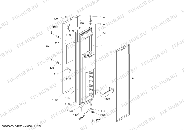 Схема №13 KBUDT4250A 42" SXS REFRIG (SS) DESIGNER HDL с изображением Пенопласт для посудомойки Bosch 00471835