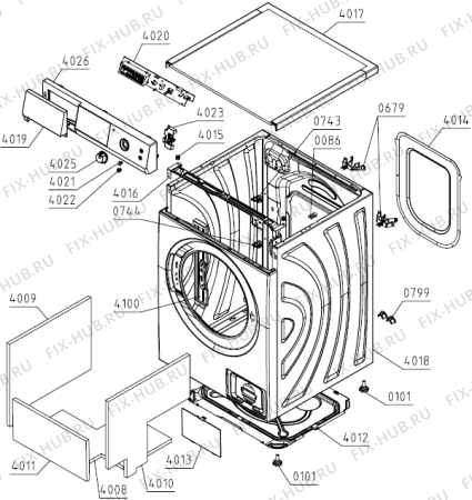 Схема №5 NA-149XR1 (570969, PS15/P9140) с изображением Декоративная панель для стиральной машины Gorenje 571076