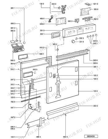 Схема №2 GSIE 6527/1 IN с изображением Панель для посудомоечной машины Whirlpool 481245373458