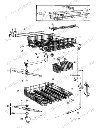 Взрыв-схема посудомоечной машины Electrolux ESI692K - Схема узла Baskets, tubes 061