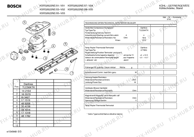 Взрыв-схема холодильника Bosch KSR32622NE - Схема узла 03