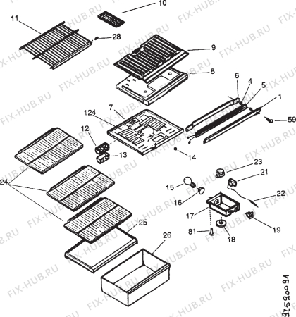 Взрыв-схема холодильника Frigidaire FPD515TS - Схема узла Section 2