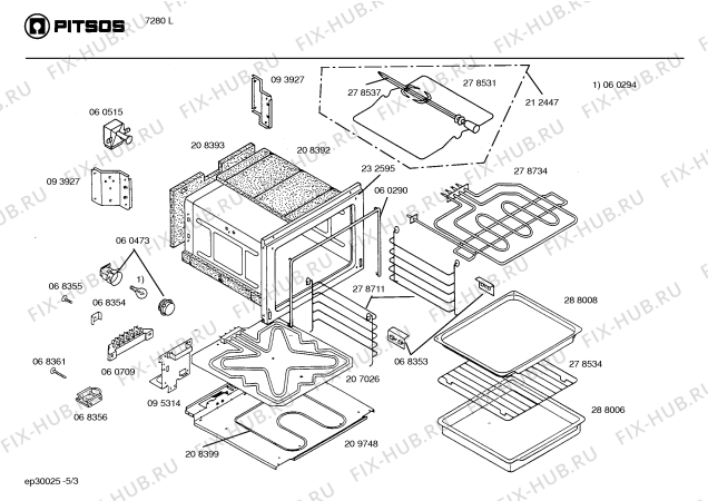 Схема №4 7280L с изображением Переключатель для духового шкафа Bosch 00060326