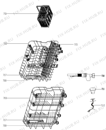 Взрыв-схема посудомоечной машины Gorenje GV54110 (552962, WQP8-GDFI1) - Схема узла 07