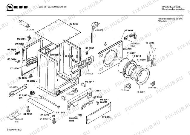 Схема №5 W3230W0 WD25 с изображением Ручка выбора температуры для стиралки Bosch 00058626