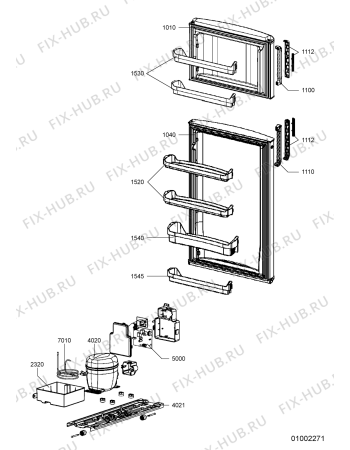 Взрыв-схема холодильника Whirlpool WBM 519 - Схема узла