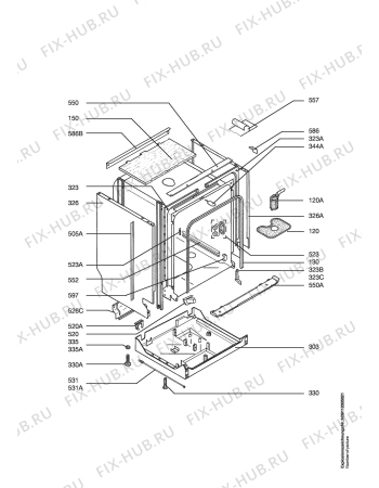 Взрыв-схема посудомоечной машины Husqvarna Electrolux QB5021 - Схема узла Housing 001