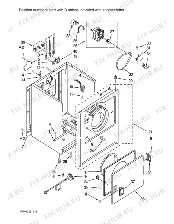 Схема №2 YAED4370TQ0 с изображением Уплотнитель для сушильной машины Whirlpool 480112101371