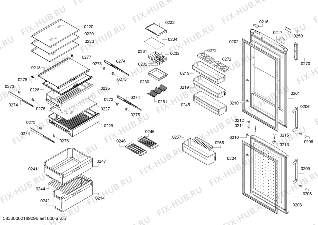 Схема №5 BD3057I2AN PROFILO с изображением Дверь морозильной камеры для холодильника Bosch 00777869
