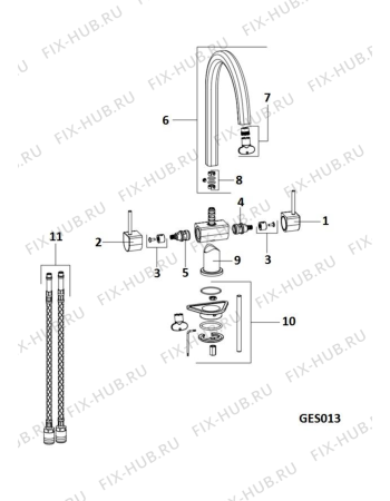 Схема №1 MC2BH (F077679) с изображением Другое для смесителя Indesit C00290094