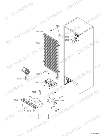 Схема №4 WBM 475 с изображением Часть корпуса для холодильной камеры Whirlpool 480132102443