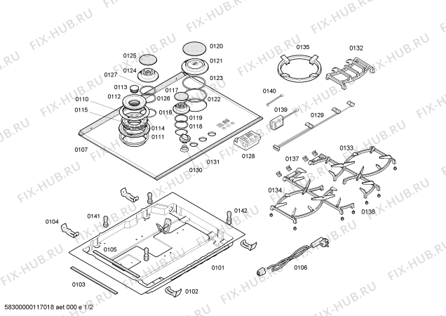 Схема №2 T25T8N0 с изображением Блок подключения для плиты (духовки) Bosch 00604651