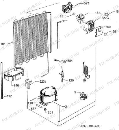 Взрыв-схема холодильника Aeg Electrolux SCD51800S0 - Схема узла Cooling system 017