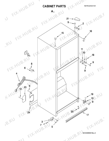 Схема №5 5GR2SHKXLS с изображением Декоративная панель для холодильника Whirlpool 482000007055