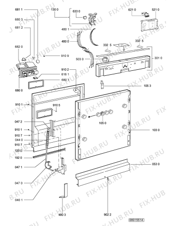 Схема №1 ADG 681 с изображением Панель для посудомоечной машины Whirlpool 480140101601