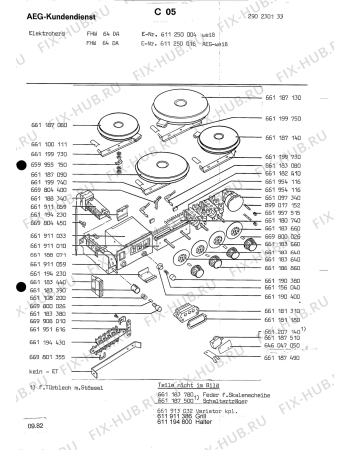 Взрыв-схема плиты (духовки) Aeg FHW 64 DA - Схема узла Section4