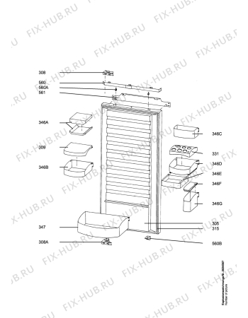 Схема №1 ARC1372-1 I с изображением Холдер для холодильной камеры Aeg 8996711625302