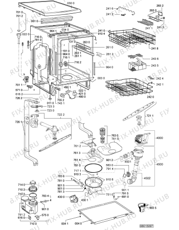 Взрыв-схема посудомоечной машины Indesit ADP450077 (F091641) - Схема узла