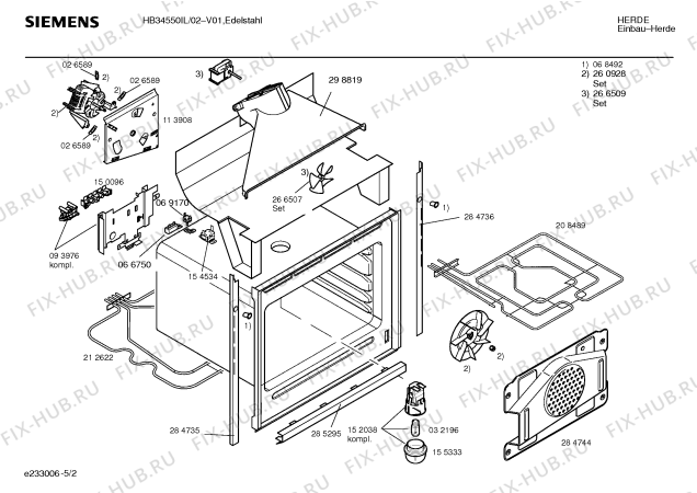 Схема №4 HB34550IL с изображением Панель управления для плиты (духовки) Siemens 00355067