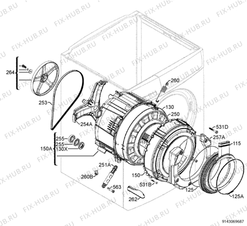 Взрыв-схема стиральной машины Rex RWW1684W - Схема узла Functional parts 267