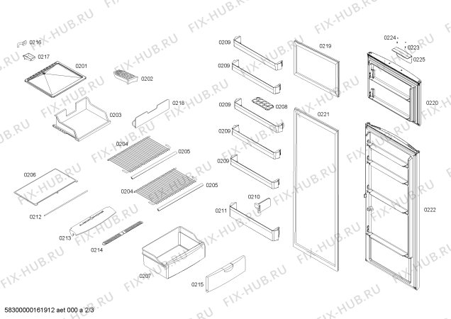 Схема №3 RDS42AW011 REF COLDEX COOLSTYLE 390A BL 220V/60HZ с изображением Поднос для холодильника Bosch 00741159