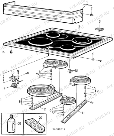 Взрыв-схема посудомоечной машины Elektro Helios SK736-2 - Схема узла H10 Hob