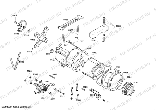 Схема №4 WXM1080TI SIEMENS Silver 5000 с изображением Манжета люка для стиралки Siemens 00366385