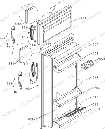Взрыв-схема холодильника Gorenje RF3181W (167012, HZS1856) - Схема узла 02