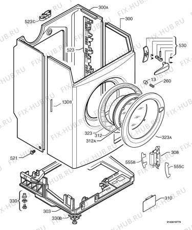 Взрыв-схема стиральной машины Electrolux EWS1000 - Схема узла Housing 001