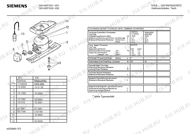 Схема №2 GS12S493GB с изображением Инструкция по эксплуатации для холодильника Siemens 00520786