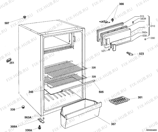 Взрыв-схема холодильника Electrolux ERW15001W - Схема узла Housing 001