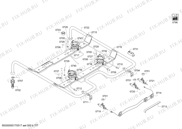 Схема №5 HR74D533T с изображением Кабель для духового шкафа Bosch 00751922