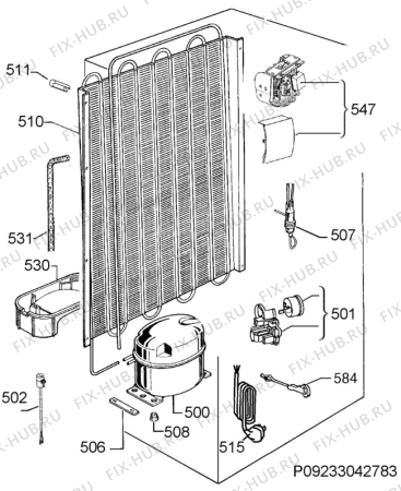 Взрыв-схема холодильника Aeg S73320KDW0 - Схема узла Cooling system 017