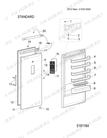 Взрыв-схема холодильника Indesit ISDSO1722VJ (F087910) - Схема узла