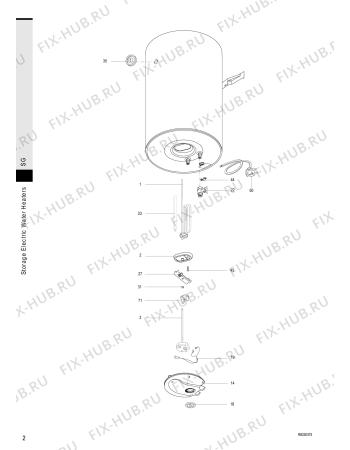 Схема №1 SG50PL (F052152) с изображением Крышка для бойлера Indesit C00260974