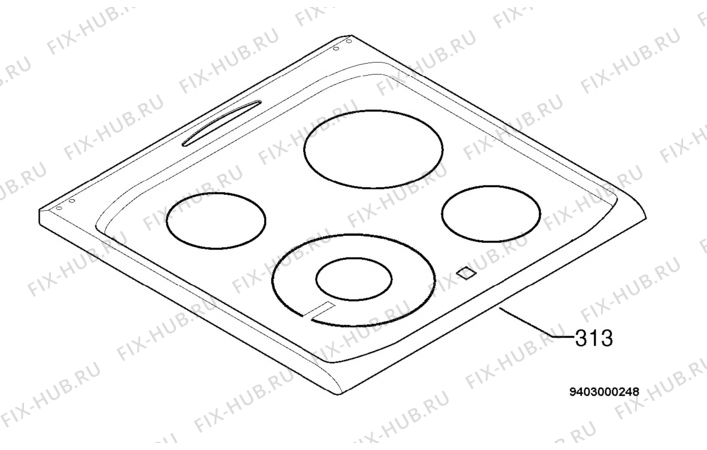 Взрыв-схема плиты (духовки) Electrolux EKC601300X - Схема узла Hob 271