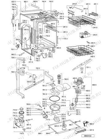 Схема №2 ADG 8341 WH с изображением Блок управления для посудомоечной машины Whirlpool 481221479011