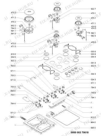 Схема №1 HBN 410 B 301.541.85 с изображением Отделка для плиты (духовки) Whirlpool 480121102786